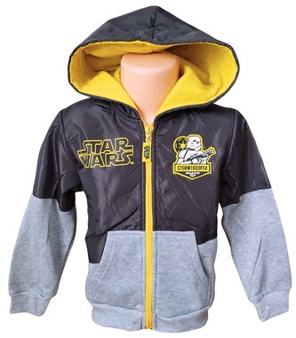 Chlapecká bundomikina STAR WARS s kapucou, šedá, velikost: 116