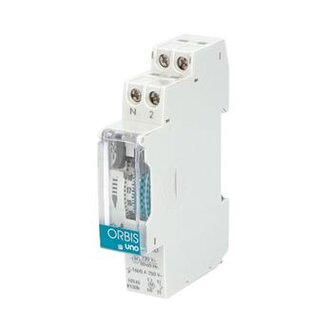 Hodiny spínací ORBIS UNO QRD, analog., denní, 1mod., se zálohou, šedé, na DIN lištu Hodiny spínací ORBIS UNO QRD, analog., denní, 1mod., se zálohou, šedé, na DIN lištu