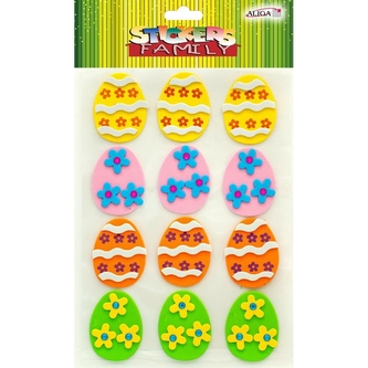 WIELKANOCNE NAKLEJKI JAJKA 12SZT NKW9243