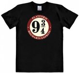 Pánské tričko Harry Potter: Platform 9 3/4 - Hogwarts Express (L) černá bavlna