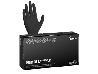 Nitrilové rukavice NITRIL STRONG3  100 ks, nepudrované, černé, 5.0 g Velikost: M Nitrilové rukavice NITRIL STRONG3  100 ks, nepudrované, černé, 5.0 g Velikost: M