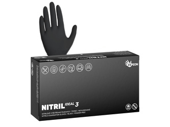 Nitrilové rukavice NITRIL IDEAL3  100 ks, nepudrované, černé, 3.5 g Velikost: S
