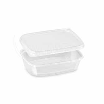 Miska (PP) hranatá průhledná 125ml + víčko [250 sad]