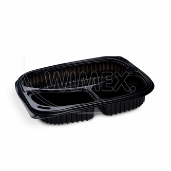 Menu mísa do mikrovlnky (PP) ECONOMY 3dílná černá 240 x 210 mm 1000ml [100 ks]