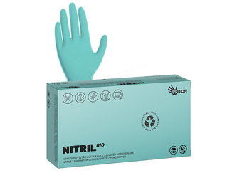 Nitrilové rukavice NITRIL BIO 100 ks, nepudrované, zelené, 3.5 g Velikost: M