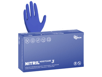Nitrilové rukavice NITRIL MOISTCARE3 100 ks, nepudrované, tmavě modré, 3.4 g Velikost: L Nitrilové rukavice NITRIL MOISTCARE3 100 ks, nepudrované, tmavě modré, 3.4 g Velikost: L