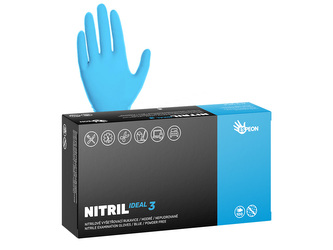 Nitrilové rukavice NITRIL IDEAL3  100 ks, nepudrované, modré, 3.5 g Velikost: L Nitrilové rukavice NITRIL IDEAL3  100 ks, nepudrované, modré, 3.5 g Velikost: L