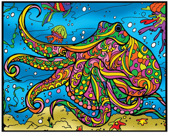 Kolorowanka welwetowa 47x35 Ośmiornica, Colorvelvet