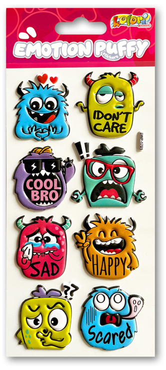Naklejki Puffy Emotion Monster SWP-1701 Kolori, Penmate