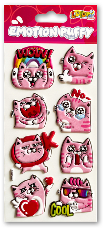 Naklejki Puffy Emotion Cat SWP-1705 Kolori, Penmate