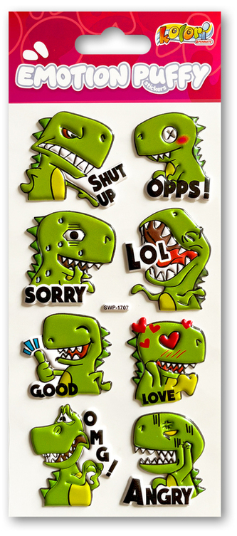 Naklejki Puffy Emotion Dino SWP-1707 Kolori, Penmate