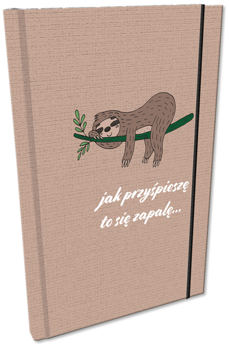 Notes A5 z gumką Soft Touch w kratkę Leniwiec Zapalny, Bee-Bee