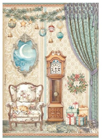 Papier ryżowy A4 Nutcracker Zegar i fotel, Stamperia