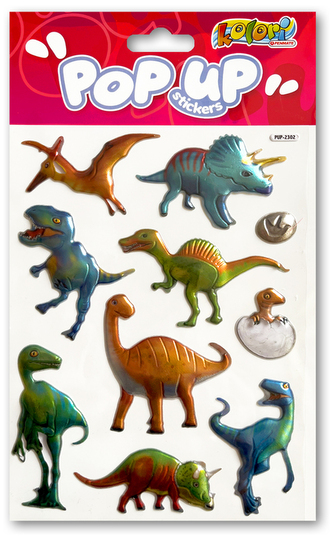 Naklejki metaliczne Dinosaurs PUP-2302 Kolori, Penmate