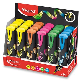 Zvýrazňovač Maped Fluo Peps Flex - stojánek, 24 ks