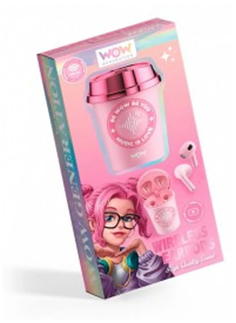 Słuchawki bezprzewodowe różowe (6x4) WoW, Kids