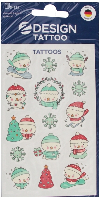 Tatuaże bożonarodzeniowe dla dzieci - bałwanki, Avery