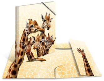 Teczka z gumkami A4 plastikowa Żyrafy, Herma