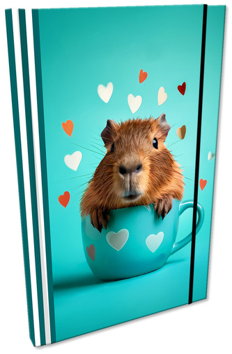 Notes A5 z gumką Soft Touch w kratkę Capybara, Bee-Bee