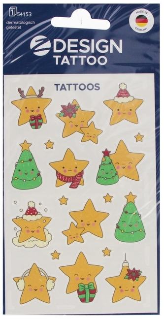 Tatuaże bożonarodzeniowe dla dzieci - gwiazdy, Avery