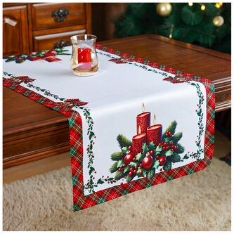 Vánoční ubrus - běhoun na stůl XMAS CANDLES 60x120 cm Mybesthome