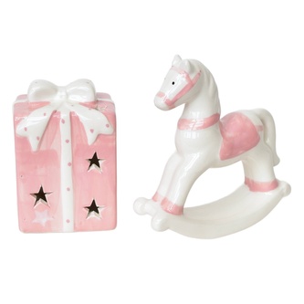 Houpací koník 12 cm a dáreček s LED osvětlením 10 cm