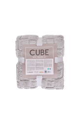 KOC CUBE 150X200 ŻAKARD SHERPA SREBRNY