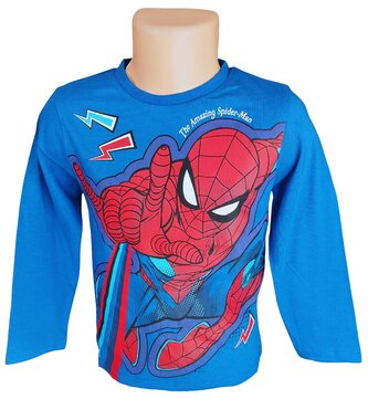 Chlapecké tričko SPIDERMAN blesky dlouhý rukáv, modrá, velikost: 104