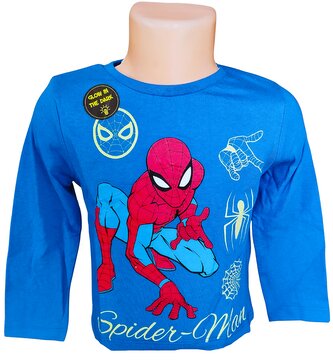 Chlapecké tričko SPIDERMAN svítící ve tmě dlouhý rukáv, modrá, velikost: 98
