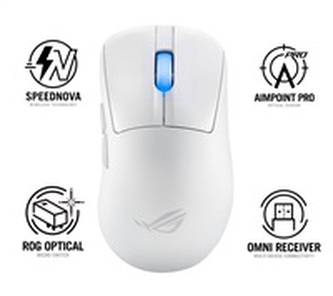 Asus myš ROG Keris II Ace, bezdrátová herní myš, bílá