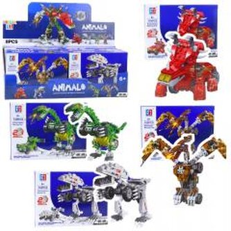 Klocki konstrukcyjne Dinozaur auto 2w1 MIX