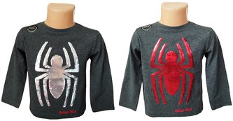 Chlapecké tričko SPIDERMAN měnící flitry pavouk dlouhý rukáv, šedá, velikost: 98