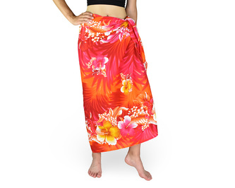 Sarong - Pareo REN, ibišek malý, oranžová