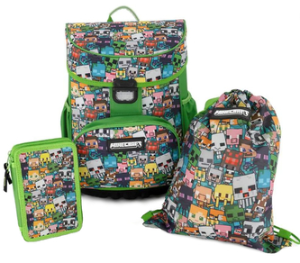 Školní batoh, gym bag a pouzdro Minecraft: Postavy (objem 25 litrů|30 x 39 x 21 cm)