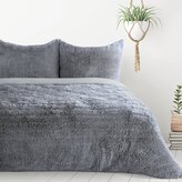 Flanelové povlečení se strukturou chlupatého kožíšku MYSTERY šedá 1x 220x200 cm, 2x povlak 70x80 cm MyBestHome