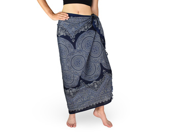 Sarong - Pareo REN, mandala kruh, tm. modrá