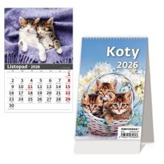 Kalendarz 2026 biurkowy pionowy miesięczny HELMA