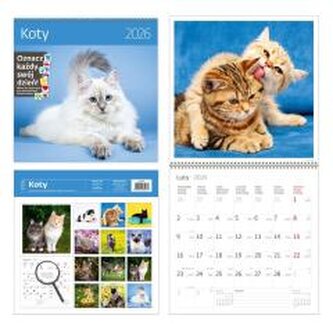 Kalendarz 2026 ścienny 30x30 Koty HELMA