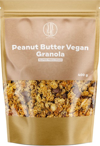 BrainMax Pure Peanut Butter Vegan Granola, granola s arašídovým máslem, 400 g BrainMax Pure Peanut Butter Vegan Granola, granola s arašídovým máslem, 400 g
