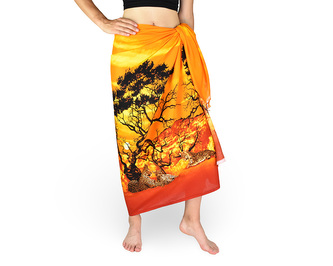 Sarong - Pareo REN, savana, oranžová