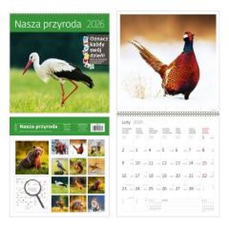 Kalendarz 2026 ścienny 30x30 Nasza przyroda HELMA
