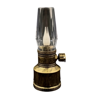 Plastová LED lampa zlatá 14 x 5 cm - styl petrolejové lampy