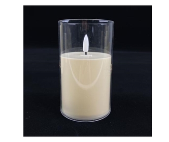 LED svíčka bílá v čirém obalu, 10 x 7,5 cm 