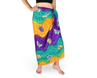 Sarong - Pareo REN, duha s motýly, fialová, II. jakost