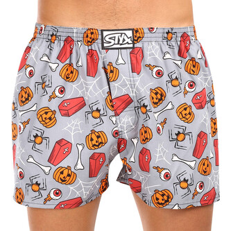 Pánské trenky Styx art klasická guma nadrozměr Halloween rakve (E1752) 5XL