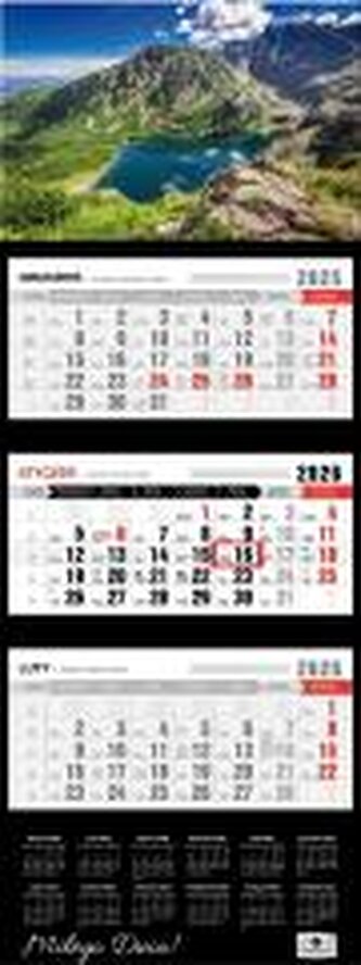 Kalendarz 2026 trójdzielny premium czarny staw