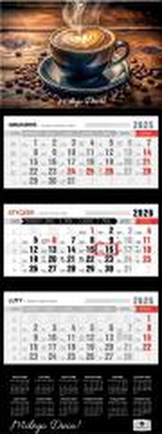 Kalendarz 2026 trójdzielny premium kawa