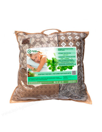 Cedrový polštář s LISTY MÁTY 50x50cm ,,ELITE,, se sinteponem TML R047