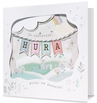 Karnet Narodziny Gold, chłopiec UK-GOLD-16