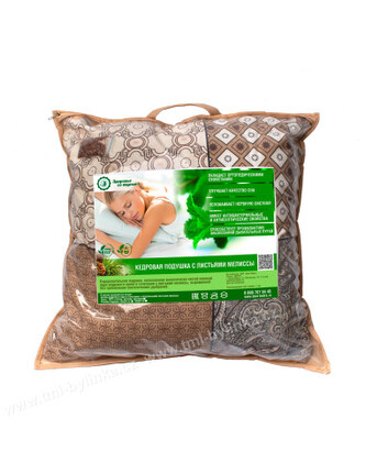 Cedrový polštář s LISTY MEDUŇKY 50x50cm ,,ELITE,, se sinteponem TML R042